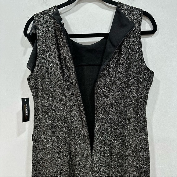 Glamour Nights Black and Gold formal evening gown dress 8P - Picture 5 of 9